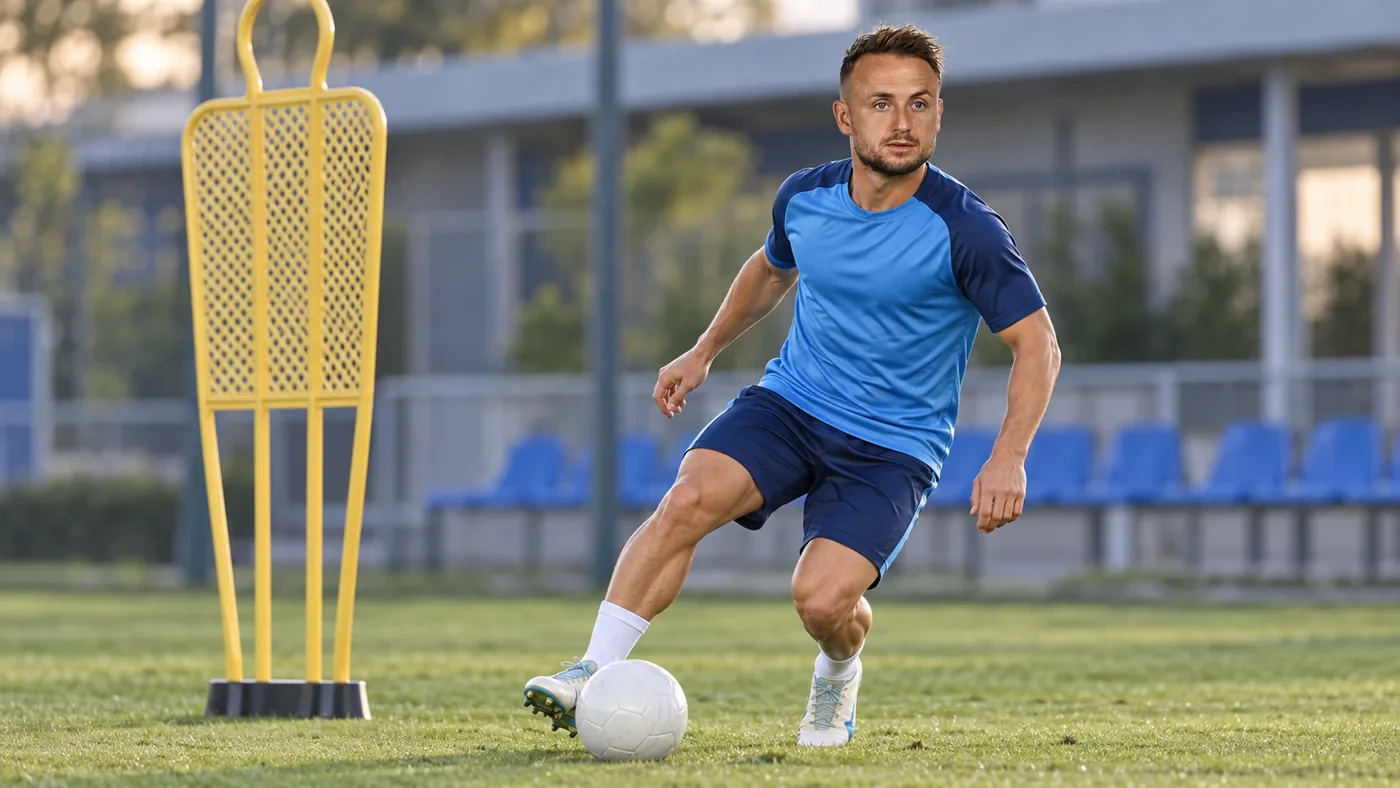 Stanislav Lobotka minh họa động tác thoát pressing trong buổi tập